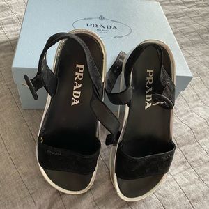 Prada Velvet Sandal 37.5
